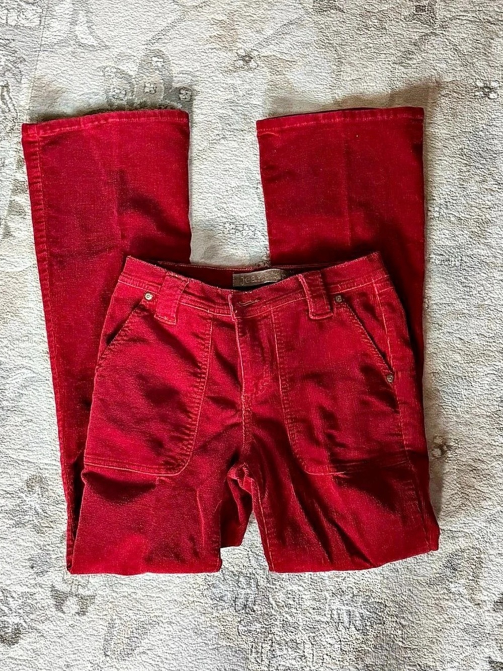 Red Corduroy Cargo Pants